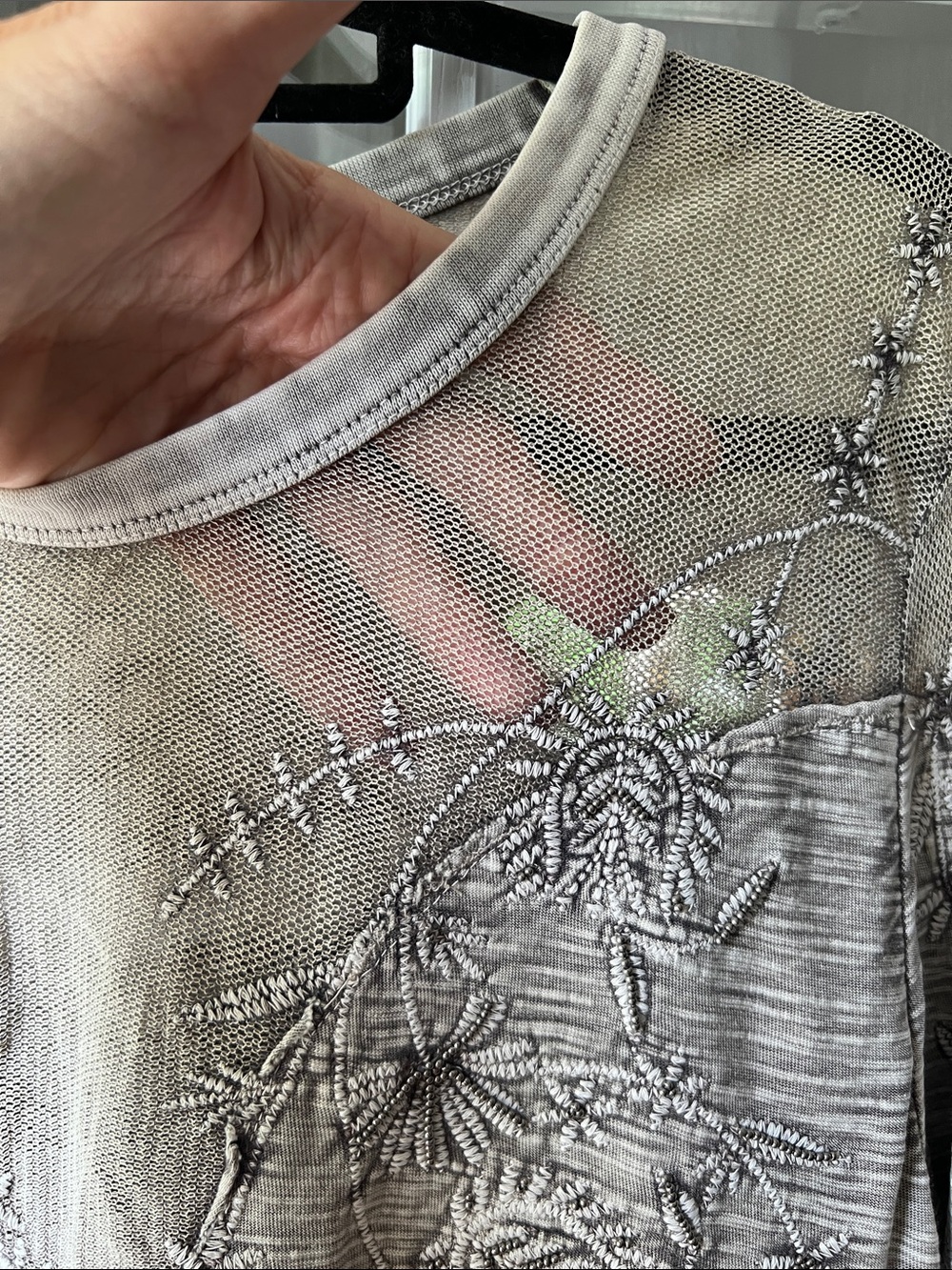 Free People Olive-Taupe Embroidered Long Sleeve Tunic - Picture 6 of 6
